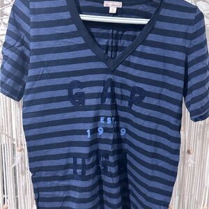 GAP Blue Striped Short Sleeve Tee